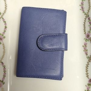 Hugo Bosca Blue Leather Key Chain